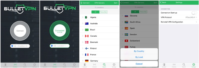 BulletVPN mobile app