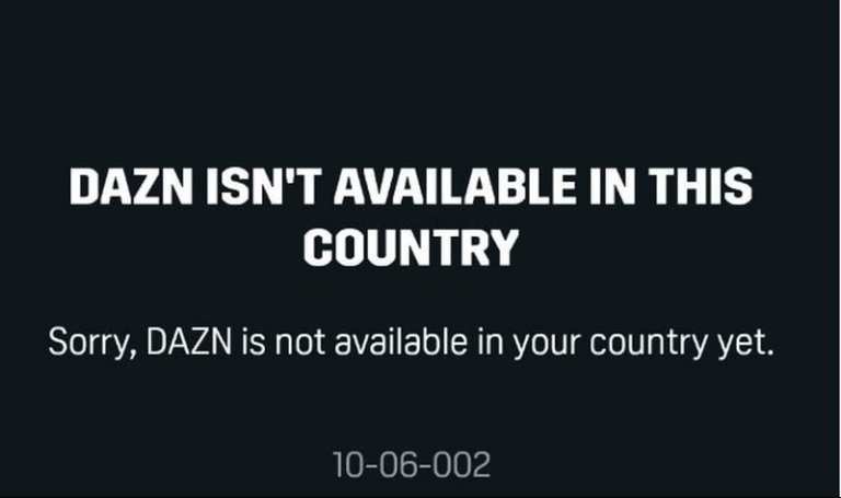 DAZN geo-error