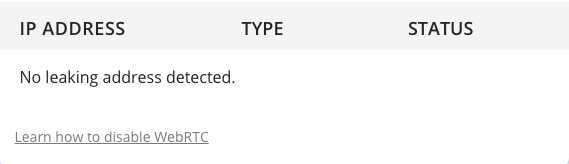 BulletVPN WebRTC Leak Test