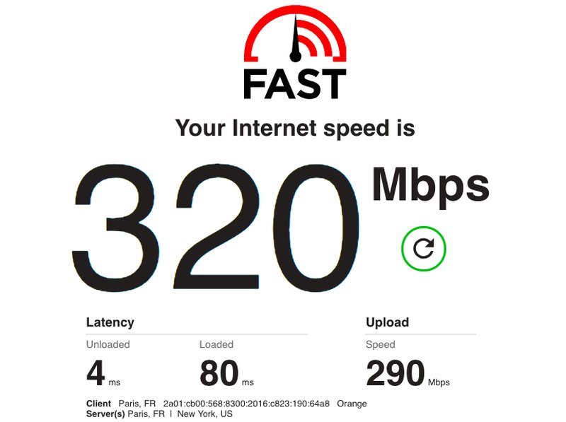 BulletVPN Speed Test 1