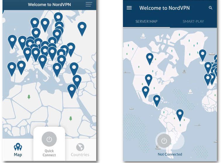 NordVPN iOS, Android apps