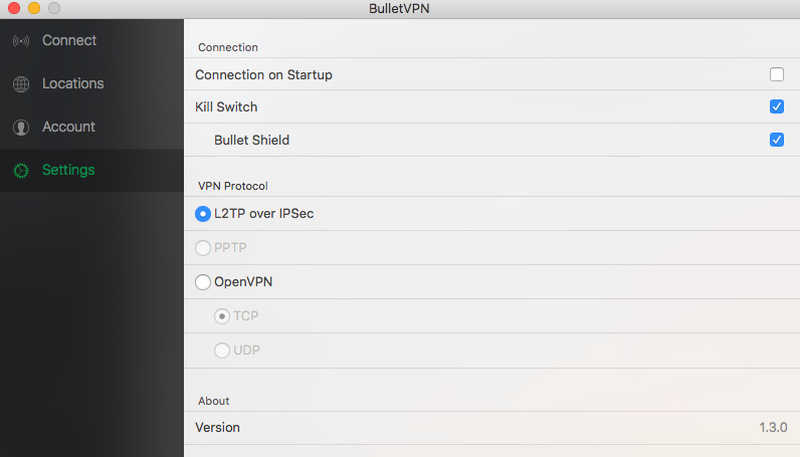 BulletVPN kill switch