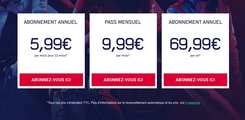 Eurosport Player France Pricing