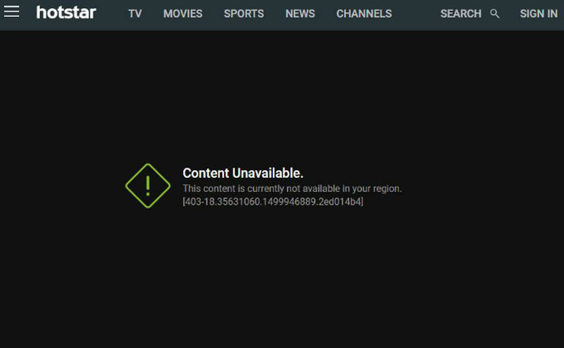 Hotstar Location Error