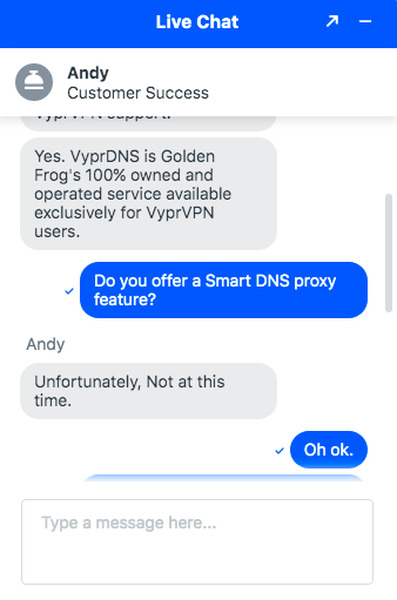 VyprVPN: No Smart DNS
