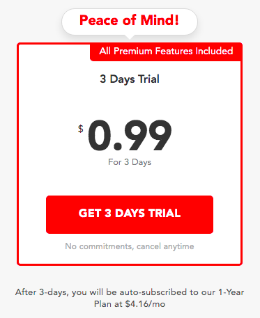 PureVPN free trial cost