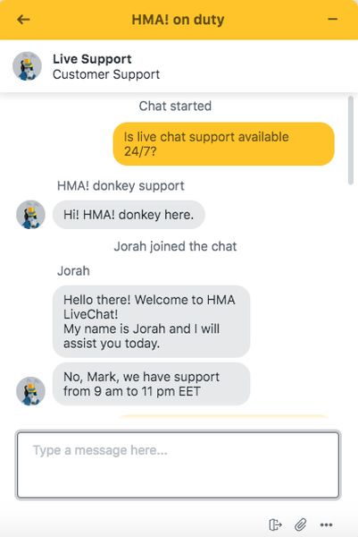 HMA Customer Support