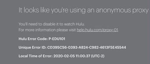 Hulu Error Encrypt.me