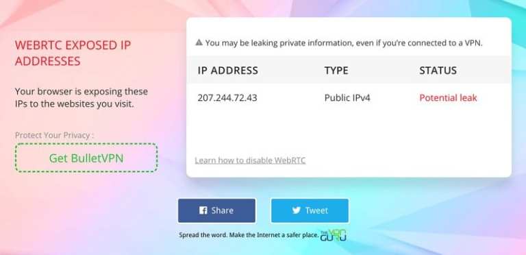 VPN Unlimited WebRTC Leak Test