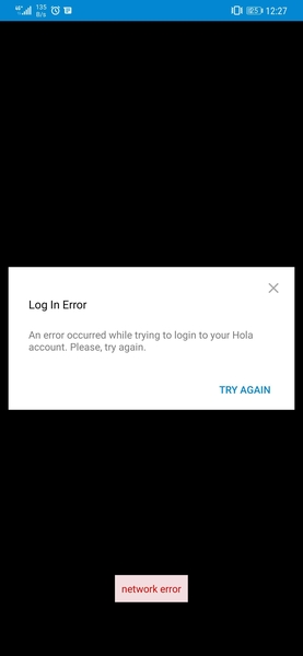 Hola Plus Login Error