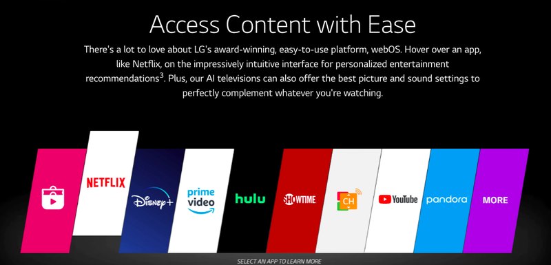 LG Smart TV streaming platforms