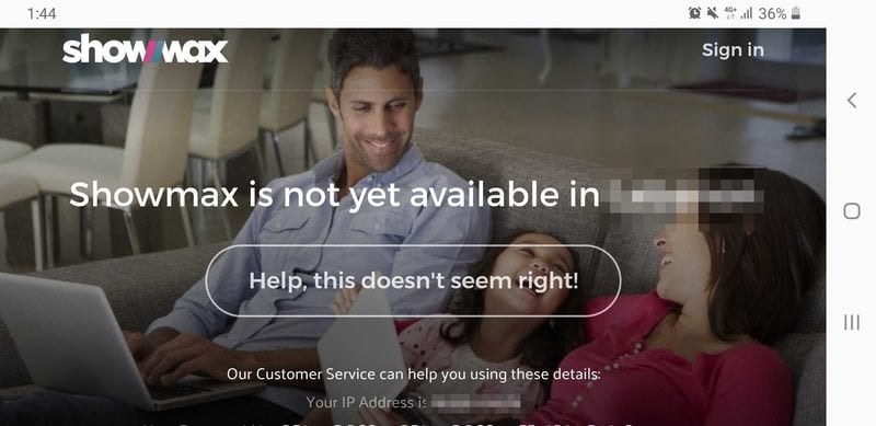 Showmax Location Error