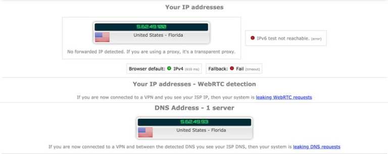 SecureLine IP test
