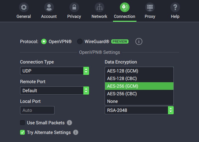 PIA Encryption Algorithms