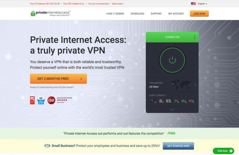 private internet access vpn free review