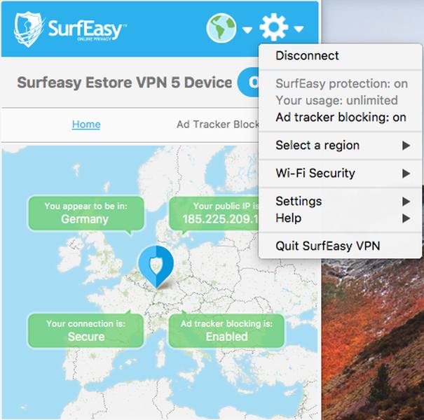 SurfEasy Mac Settings