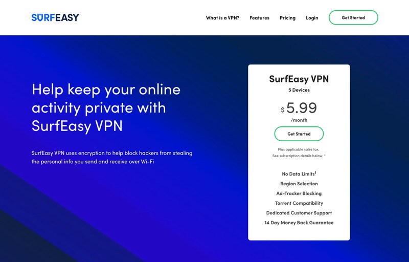 SurfEasy Homepage