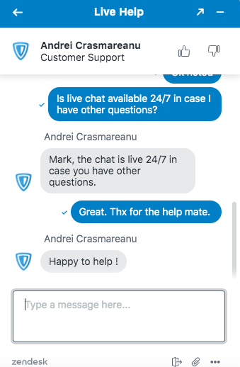 ZenMate Live Chat