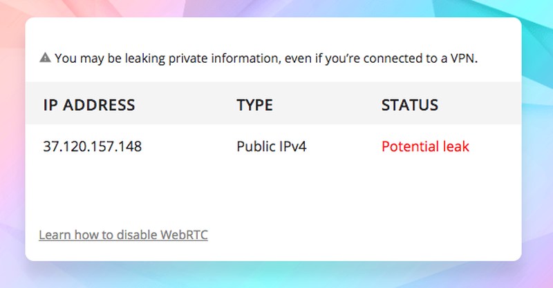 ZenMate WebRTC Leak Test