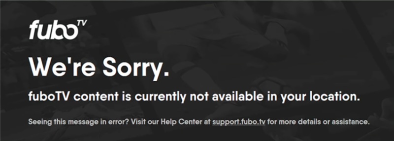 fuboTV Location Error
