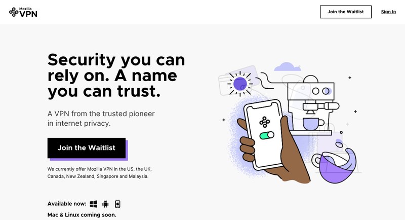 Mozilla VPN Website