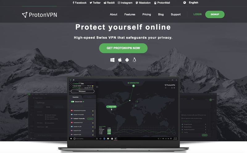 ProtonVPN Website - Homepage