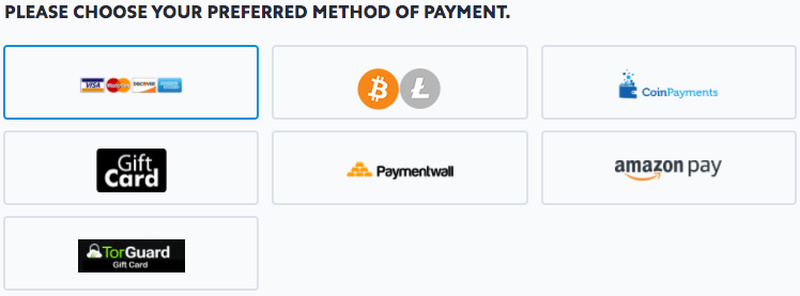 TorGuard Payment Methods