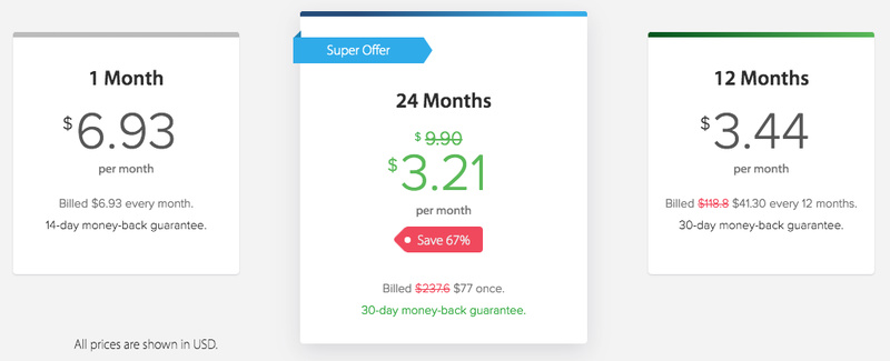 VPNArea Pricing Plans