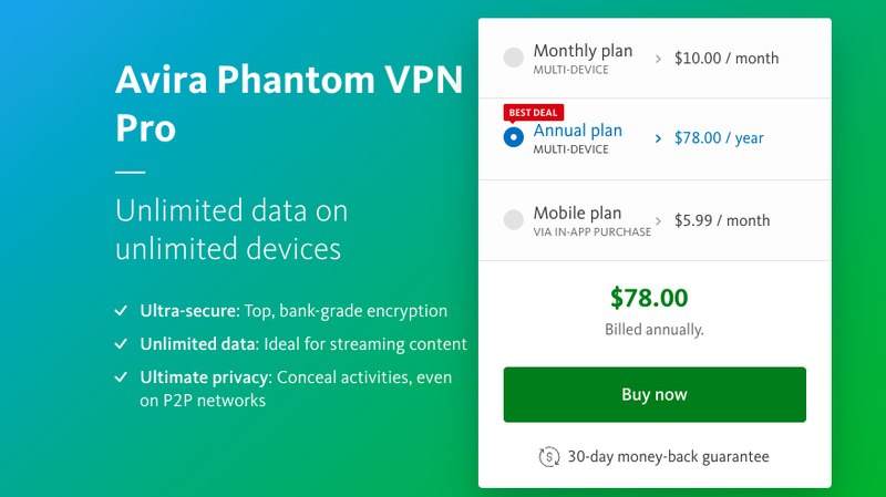 Avira VPN Pricing