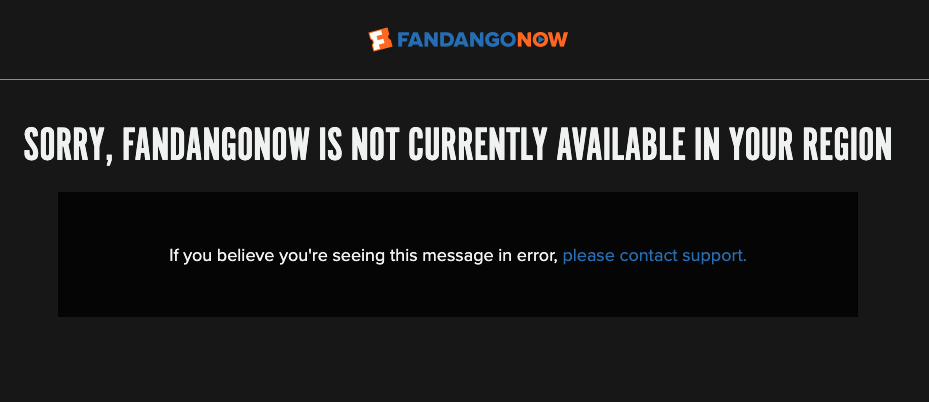 FandangoNow Error