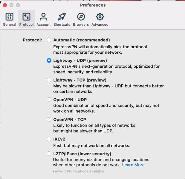 ExpressVPN protocols