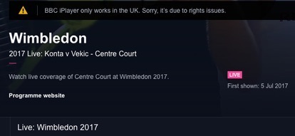 Wimbledon 2017 Error