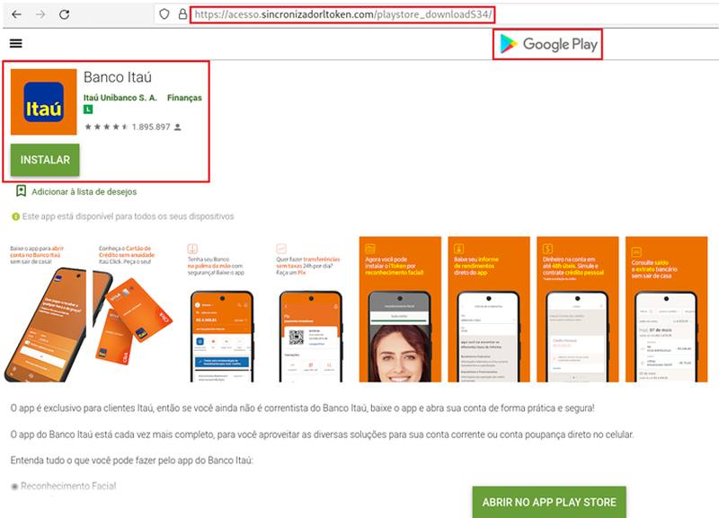 Itaú Unibanco Trojan Fake App