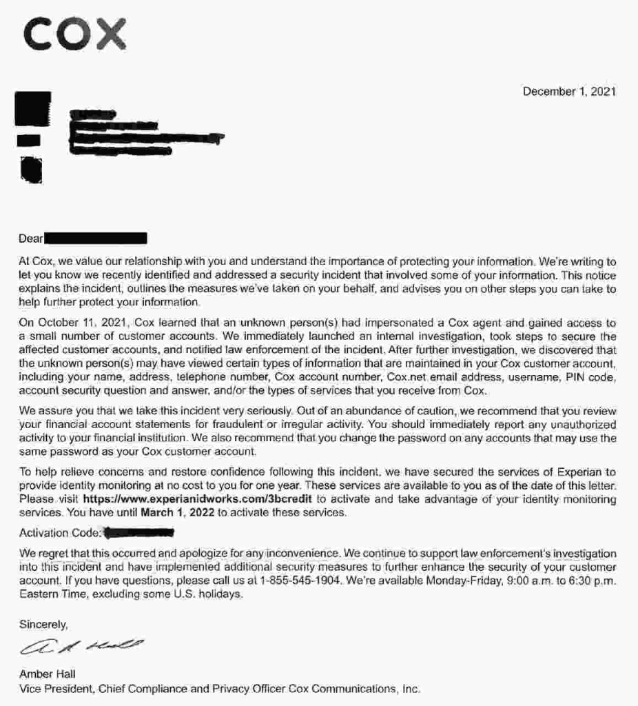 Cox Data Breach