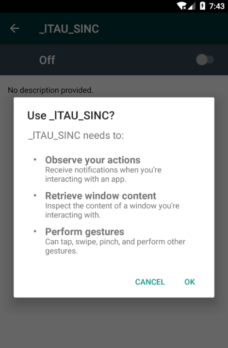 Itaú Unibanco Trojan Permissions