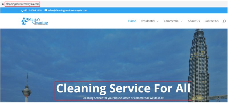 Cleaning Service Malaysia Malware Website