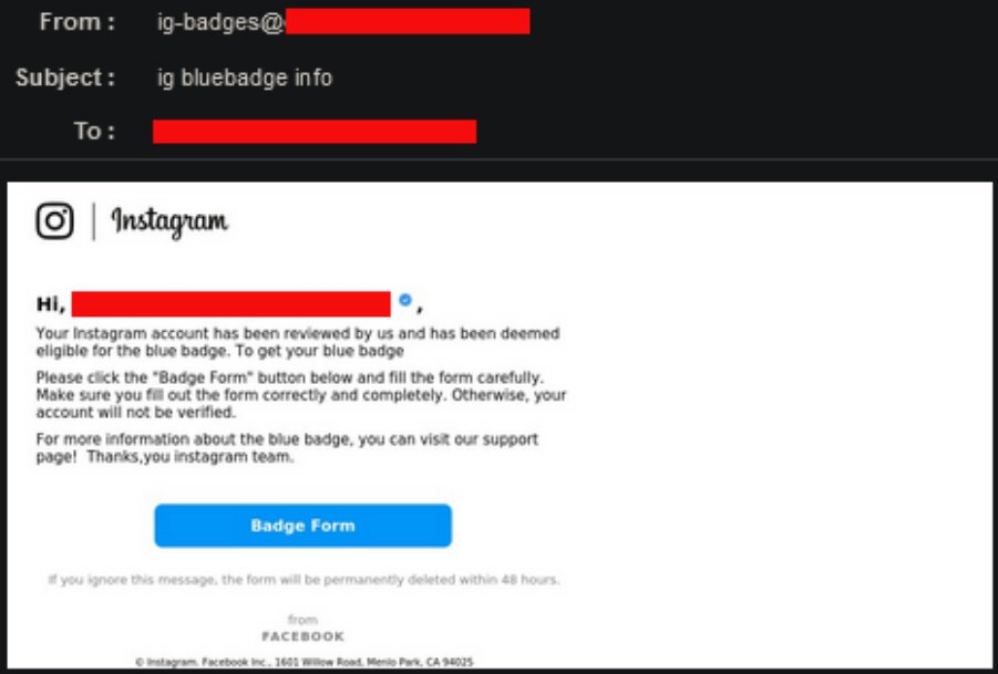 Blue Badge Phishing Email