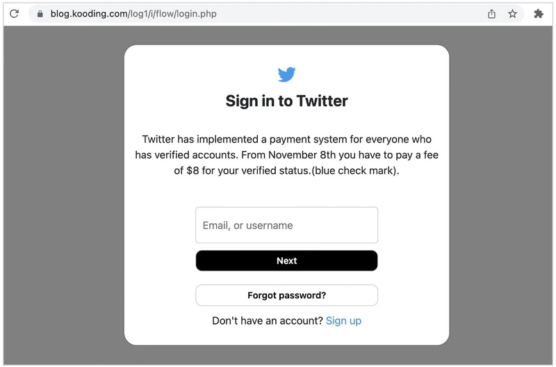Twitter Sign In Fake