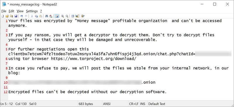 Money Message Ransom